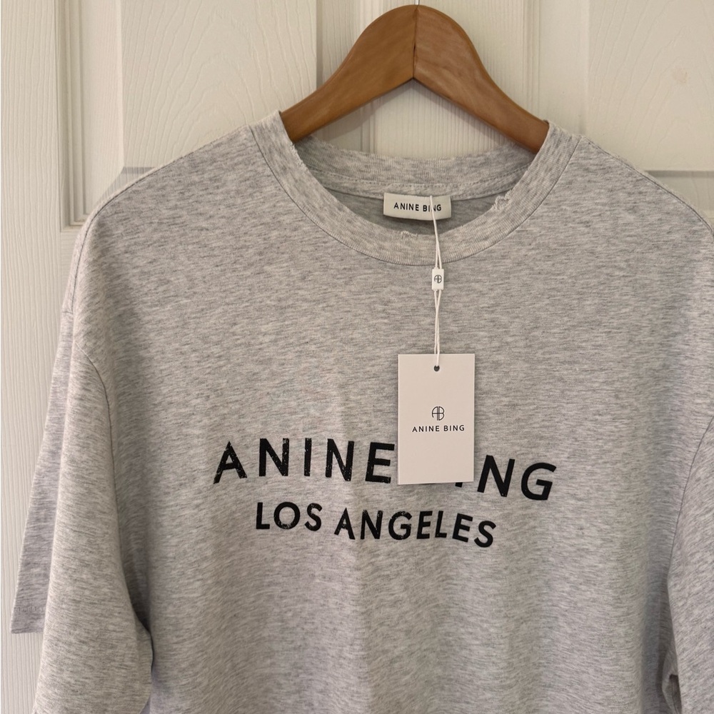 Anine Bing Gray T-Shirt - Picture 2 of 5